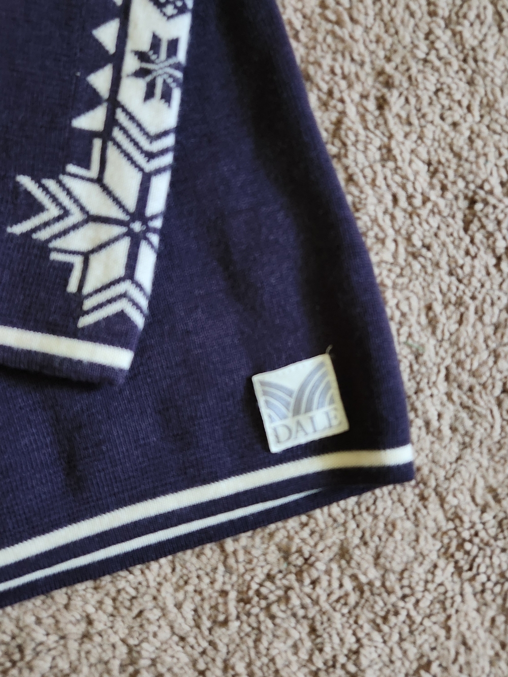 Dale of Norway Geilo Purple Women Sweater Pure Merino Wool  1/4 Zip Snowflake XL - Picture 4 of 13